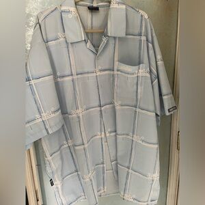 South Pole Light Blue Plaid Button Down Shirt